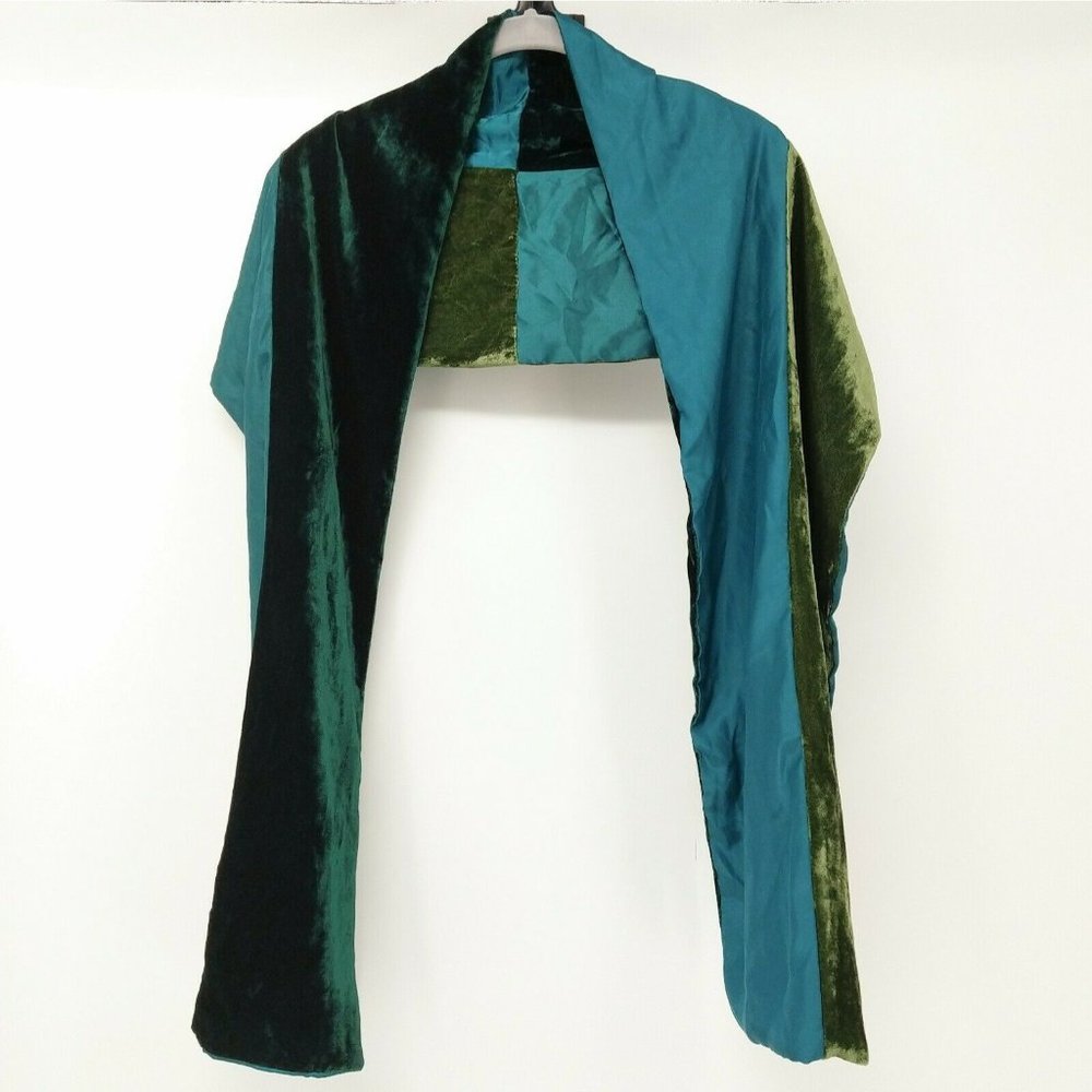 Coldwater Creek Velvet Scarf Satin Dark Green